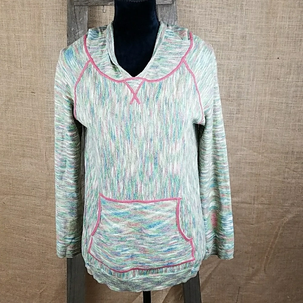 Anthropologie Field Flower S‎ hoodie sweatshirt space dye kangaroo pocket grunge
